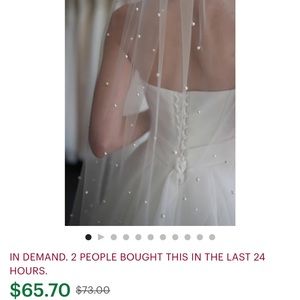 Knee length veil with pearl details - never worn. Decided on a different veil!